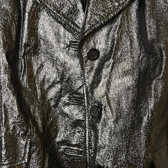 Y2K Marina Rinaldi  vtg coat,women M/L  PTP 21”. Lightweight,tag says leather - Picture 5 of 17